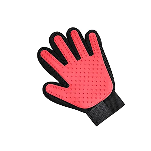 Aunye Fellpflege-Handschuh, Bürste Handschuh für Hunde, Katzen und Pferde - 1 Links- oder Rechtshänder - Massagehandschuh - Haarbürste - Tierhaare entfernen (Rot, Right) von Aunye
