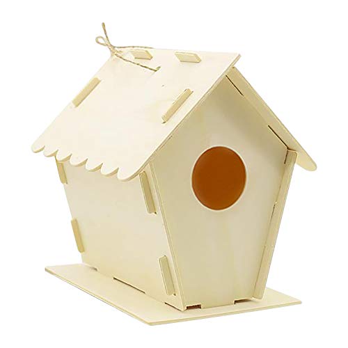 Aunye Hölzerne Vogel Nistkasten Bausatz,Einflugloch zum Aufhängen,Groß Vogelhaus Vogelhäuschen Handmade Bird House Für Meise Wellensittiche,Nistkasten-Bausatz aus Echtholz (A) von Aunye