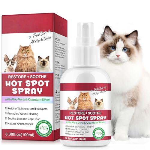 Hot Spot Itch Relief Spray Für Katzen Anti-Itch Hot Spot Behandlung, Haustier Wundpflege Spray Für Haut Juckende,Gereizte Haut,Allergie,Hautausschläge,Feuchtigkeitsspender Trockene Haut,Juckende Ohren Hot Spot Itch Relief Spray Für Katzen Anti-Itch Hot Spot Behandlung, Haustier Wundpflege Spray Für Haut Juckende,Gereizte Haut,Allergie,Hautausschläge,Feuchtigkeitsspender Trockene Haut,Juckende Ohren von Auoiuoy