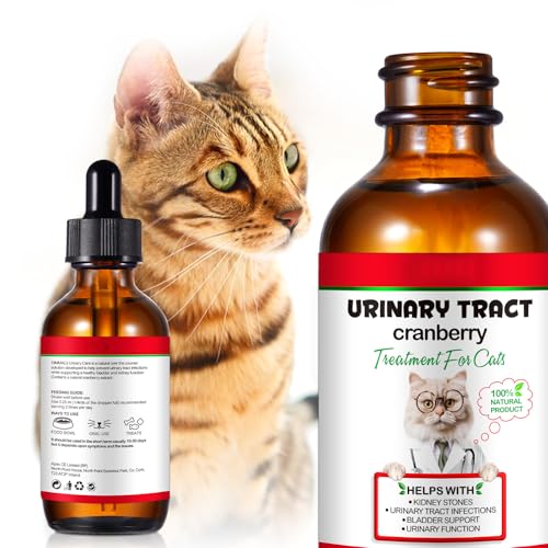 Katzen Harnwegsinfektion Behandlung Tropfen,2 FL oz Katzen UTI Heiltropfen mit Cranberry Extrakt Unterstützt Blase, Nierenstein, Prävention von Inkontinenz bei Harnversorgung Gesundheit für Katzen von Auoiuoy