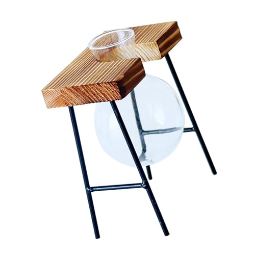 Pflanzen-Terrarien mit Holzständer, Desktops, Glas-Pflanzgefäß, Blumen-Vase für Hydrokulturen, Pflanzen, Blumen, Heimdekorationen Pflanzen-Terrarien mit Holzständer, Desktops, Glas-Pflanzgefäß, Blumen-Vase für Hydrokulturen, Pflanzen, Blumen, Heimdekorationen von Aurgiarme