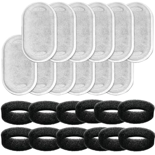 12 Stück Katzenbrunnen Filter Weiß, 12 Stück Schwarz Schaumfilter, Aktivkohle Kohlefilter für Katze, Trinkbrunnen mit Dreifach-Filterung, Filtrierende Haare für Katzen Hunde, Schadstoffe, Krümel 12 Stück Katzenbrunnen Filter Weiß, 12 Stück Schwarz Schaumfilter, Aktivkohle Kohlefilter für Katze, Trinkbrunnen mit Dreifach-Filterung, Filtrierende Haare für Katzen Hunde, Schadstoffe, Krümel von Aurobest