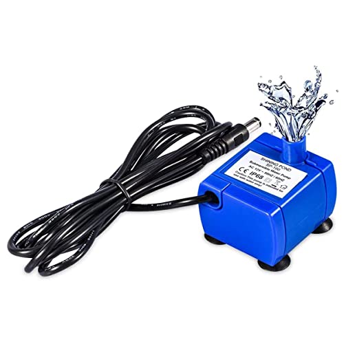 12V Haustier Wasserspender, Ersatzpumpe Trinkbrunnenpumpe, Mini Silent Pet Wasserpumpe, Ersatzpumpe, 1,6L Automatischer Katzenbrunnen, mit 1.8m langes Kabel von Ausla