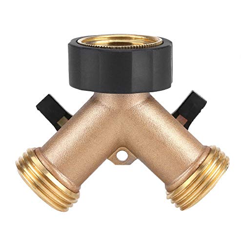 2 Weg Y Ventil Wasserschlauchverbinder, Aus massivem Messing, mit Ventilen zum Steuern von Zwei Schläuchen separat, ideal für Gartenbewässerung, Hausgartenarbeit (Amerikanischer 2 Weg Y Ventil Wasserschlauchverbinder, Aus massivem Messing, mit Ventilen zum Steuern von Zwei Schläuchen separat, ideal für Gartenbewässerung, Hausgartenarbeit (Amerikanischer von Ausla