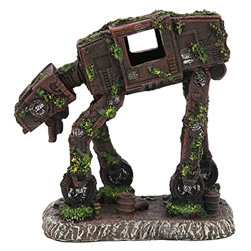 Ausla Fischtank Roboter-Hund Harz Einzigartige Form Leichte Reinigung Lebendige Farben für Aquarium Landschaftsdekoration, mit Höhlen-Design von Ausla