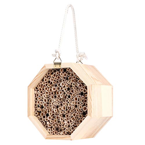 Ausla Hölzerne Bienenhaus Biene Bug Hotel Insekten Bienenstock für Garten 15x15x9cm Candlenut Holznistschachtel mit Hängenden Schlinge für Outdoor -Dekoration Ausla Hölzerne Bienenhaus Biene Bug Hotel Insekten Bienenstock für Garten 15x15x9cm Candlenut Holznistschachtel mit Hängenden Schlinge für Outdoor -Dekoration von Ausla