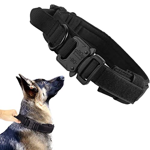 Ausla Reflektierendes Hundehalsband, Verstellbares Hundehalsband mit Schnellverschluss-Metallschnalle und D-Ring für das Training Kleiner, Mittelgroßer und Großer Hunde (Schwarz) von Ausla