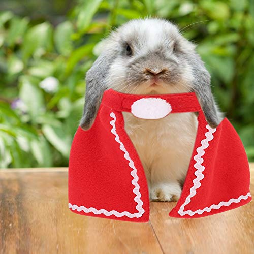 Ausla Weiche Fleece-Haustierkleidung, Rotes Haustier-Kostüm für Hunde und Katzen, Weihnachtskleidung für Kaninchen, Meerschweinchen (15~16 cm / 5,91~6,3 Zoll) von Ausla