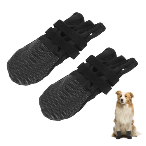 Ausla rutschfeste Hundesocken, Krallenschutzsocken mit Verstellbarem Riemen für Hartholzböden, Verhindern das Lecken der Pfoten von und Groß, für Senioren (M) von Ausla