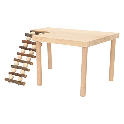 Ausla Hamster-Kletterplattform, 2-lagige Landschaftsgestaltung, Hölzerne Hamster-Spielaktivitätsplattform mit Leiter, 29 X 20 X 15 cm von Ausla