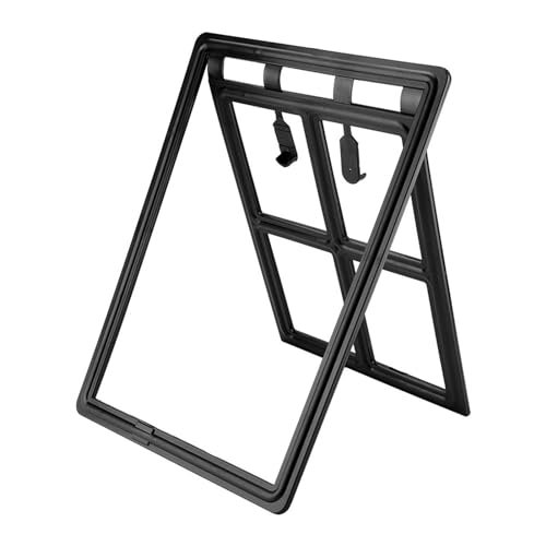 Haustiertür für Fliegengittertür und Fenster mit Magnetverschluss, Einfache Installation (Black) von Ausla