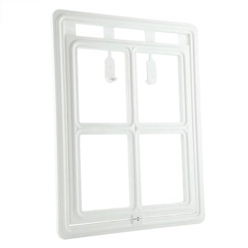 Haustiertür für Fliegengittertür und Fenster mit Magnetverschluss, Einfache Installation (White) von Ausla