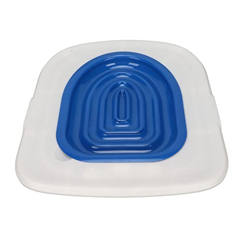 Ausla Katzen-Toiletten-Trainingsset, Universell, Wiederverwendbar, Umweltfreundliches ABS-Material, Praktisch zu Verwenden für Alle Toilettensitze (Weißes Tablett, 1 Blaue Innenstütze) von Ausla