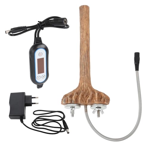 Vogelheizung Barsch, Einstellbare Temperaturbehörde Vogelperch 5W, Kau -Beweisrohr 24 cm mit 3,3 Fuß Stromkabel, für Papageien, Afrikanische Grau, Sittiche (EU -Stecker 100‑240V) von Ausla