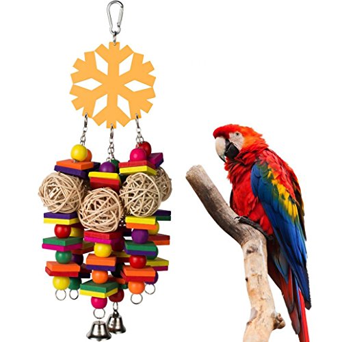 Austinstore Holz Blöcke Rattan Ball Spielen Spielzeug kauen Spielzeug für Papageien Ara African Greys Wellensittiche Austinstore Holz Blöcke Rattan Ball Spielen Spielzeug kauen Spielzeug für Papageien Ara African Greys Wellensittiche von Austinstore