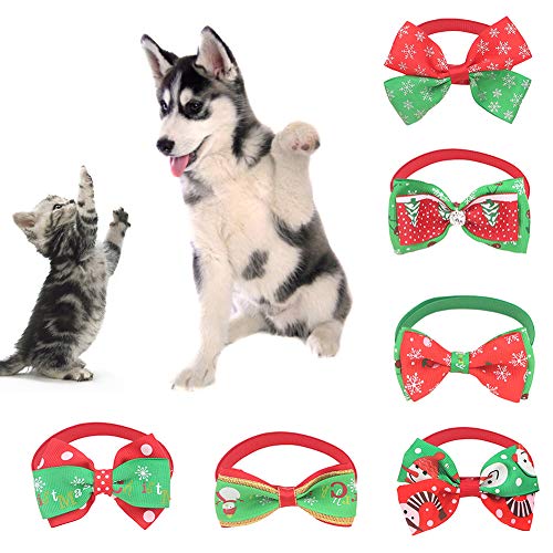 Austinstore Hundehalsband Dekoratio,Haustier Hund Katze Weihnachten verstellbare Fliege Kragen Bowknot Krawatte D von Austinstore