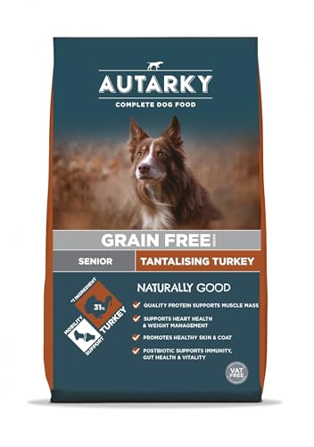 Autarky Getreidefreies Senior Trockenfutter, Verlockende Pute 12kg – Hundetrockenfutter für ältere Hunde, Gelenkunterstützung, getreidefrei für empfindlichen Magen von Autarky