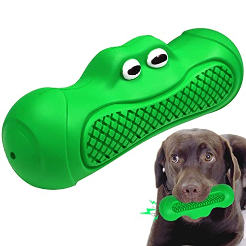 Autoau Hundespielzeug, Unzerstörbar Hundespielzeug für Naturkautschuk, Interaktives Kauknochen Hunde Spielzeug für Große Mittelgroße Hunde und Welpen(Grün) von Autoau