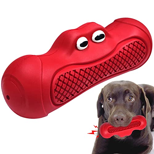 Autoau Hundespielzeug Unzerstörbar Große Hunde Kauspielzeug für Aggressives Kauen, Robuster Gummi Quietschend Dog Toys, Interaktives Hunde Spielzeug für Langeweile von Autoau