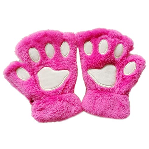 Autone Lovely Cat Paw Claw Dicke halbe fingerlose Handschuhe flauschige Plüsch Fäustling für Frauen Mädchen von Lunji