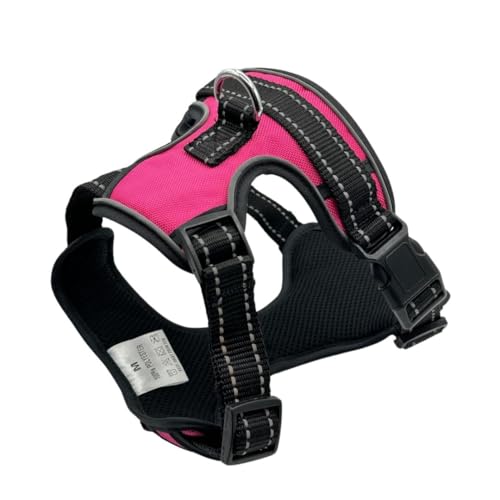 Hundegeschirr, Größe M, L, kein Ziehen, verstellbar, weich gepolstert, reflektierend, kein Würgen, mit leicht zu kontrollierendem Griff für Training oder Spazierengehen, Rosa, Größe L Hundegeschirr, Größe M, L, kein Ziehen, verstellbar, weich gepolstert, reflektierend, kein Würgen, mit leicht zu kontrollierendem Griff für Training oder Spazierengehen, Rosa, Größe L von Autumnn Equestrian