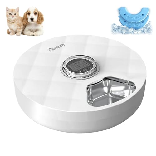 Auveach Automatischer Katzenfutterspender Nassfutter mit Timer Automatischer Futterspender für Hunde und Katzen, gekühlt mit 2 Kühlakkus, 6 Mahlzeiten bis zu 200 g Nass- und Trockenfutter für Auveach Automatischer Katzenfutterspender Nassfutter mit Timer Automatischer Futterspender für Hunde und Katzen, gekühlt mit 2 Kühlakkus, 6 Mahlzeiten bis zu 200 g Nass- und Trockenfutter für von Auveach