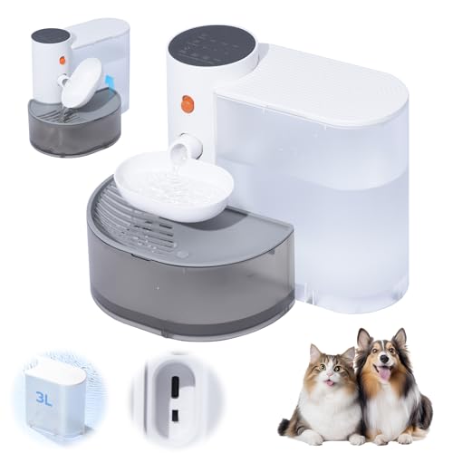 Auveach Katzenbrunnen Trinkbrunnen für Katze, 3L Leiser Kabellos Wasserbrunnen mit Timing&Einstellbare Wassermenge, Automatischer Katzentrinkbrunnen Wasserspender Katzen Hunde-Immer Frisches Wasser Auveach Katzenbrunnen Trinkbrunnen für Katze, 3L Leiser Kabellos Wasserbrunnen mit Timing&Einstellbare Wassermenge, Automatischer Katzentrinkbrunnen Wasserspender Katzen Hunde-Immer Frisches Wasser von Auveach