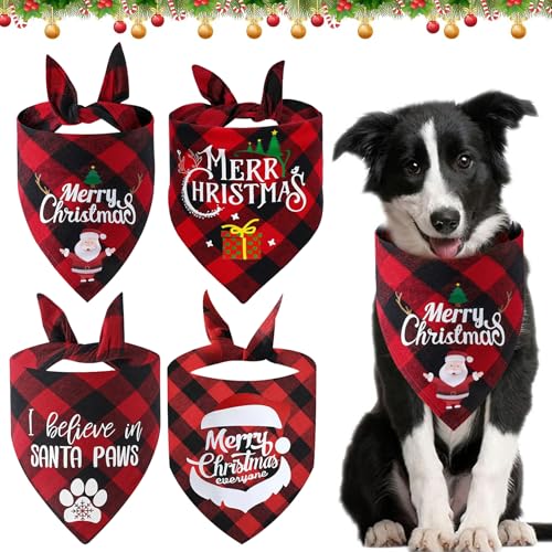 Hundehalstuch Weihnachten,4 Stücke Weihnachten Haustier Bandana Schal,Halstuch Hund Weihnachten,Classic Plaid Dreieck Lätzchen,für die Weihnachtsdekoration von Hunde Katzen Hundehalstuch Weihnachten,4 Stücke Weihnachten Haustier Bandana Schal,Halstuch Hund Weihnachten,Classic Plaid Dreieck Lätzchen,für die Weihnachtsdekoration von Hunde Katzen von Auzlya