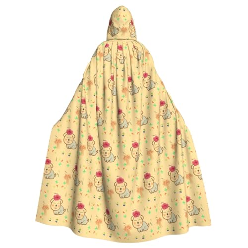 AvImYa Unisex Kapuze Halloween Weihnachten Party Cosplay Kostüme Robe Umhang Umhang Urlaub Waren Kleine Blume Mit Niedlichen Hund Prints von AvImYa