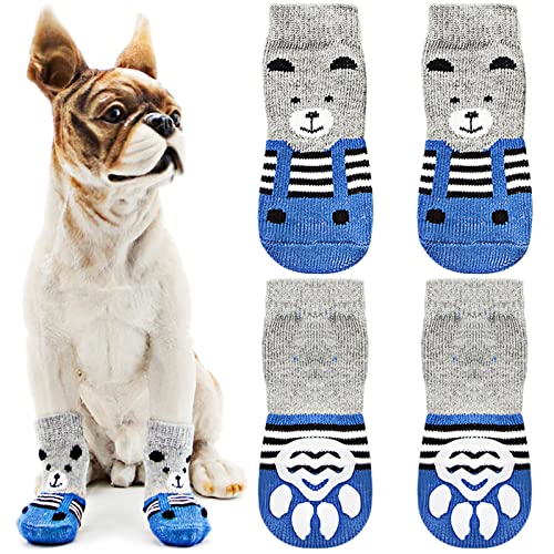 Avaner 4 Stücke Hundesocken mit Bärenmuster rutschfeste Pfotenschutz Socken Hohe Elastizität Hundeschuhe Weiche Socken Indoor Antirutschsocken für kleine Hunde Haustiere Avaner 4 Stücke Hundesocken mit Bärenmuster rutschfeste Pfotenschutz Socken Hohe Elastizität Hundeschuhe Weiche Socken Indoor Antirutschsocken für kleine Hunde Haustiere von Avaner
