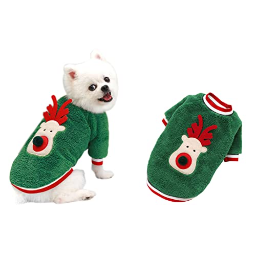 Avaner Hundebekleidung Weihnachten Hundekostüme Elch Rentier Hund Katze Kostüm Hoodie Kapuzen Haustier Bekleidung Herbst Winter Warm Kleidung für kleine Hunde Welpen Kätzchen von Avaner