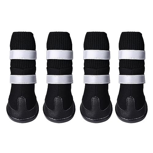 Avaner Hundeschuhe Hunde Pfotenschutz Hochelastische Hundesocken aus weichem Gummi Anti Rutsch wasserdichte Sportschuhe Socken Hunde Schuhe Winterschuhe für mittelgroße und große Hunde von Avaner