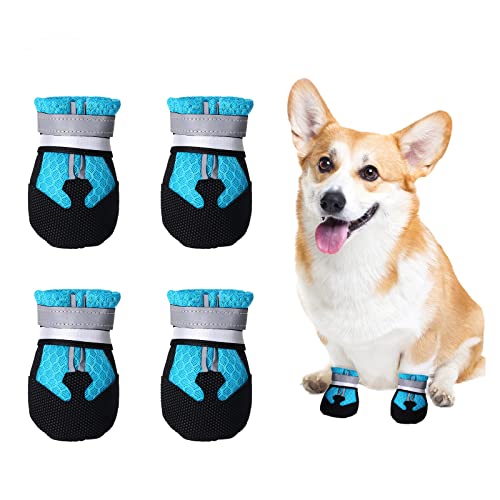 Avaner Hundeschuhe Pfotenschutz Hund wasserdichte Hunde Schuhe Anti Rutsch Sohle Outdoor Hundestiefel mit reflektierendem Klettverschluss Hundesocken für kleine mittlere und große Hunde von Avaner