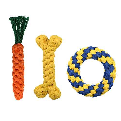 Avaner Hundespielzeug Spielzeug für Hunde Kauspielzeug mit Baumwollstoff, Interaktives Hundespielzeug für kleine, mittelgroße und große Hunde (3pcs) von Avaner