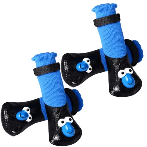 Avaner Hundestiefel aus Gummi, wasserdicht: 4 Stück Schuhe für Hunde, Regenstiefel, wasserdicht, für draußen, rutschfest, für Hunde, Papageien-Druck, Größe 1 von Avaner