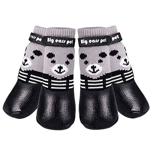 Avaner Pfotenschutz Hundeschuhe 4pcs Outdoor Sportschuhe Hundesocken wasserdichte Hundestiefel mit Anti-Rutsch Sohle Regenschutz Hundeschuhe für KLEINE Hunde Katzen (Größe L) von Avaner