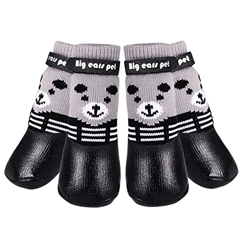 Avaner Pfotenschutz Hundeschuhe 4pcs Outdoor Sportschuhe Hundesocken wasserdichte Hundestiefel mit Anti-Rutsch Sohle Regenschutz Hundeschuhe für KLEINE Hunde Katzen (Größe M) von Avaner