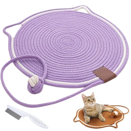 Avanise Doppeltes Kratzpad, Kratzpads Für Hauskatzen, Katzenkratzmatte Aus Natürlichem Baumwollseil, Katzenkratzpad In Großer Größe, Katzenbett, Katzenkratzpad Mit Katzenspielzeug (7,19.5in) von Avanise