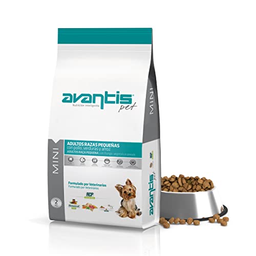 Avantis Pet Mini Futtermittel für Erwachsene Hunde Kleiner Rassen, 2 kg, dreifacher Aktion, fördert das Immunsystem und die Verdauung, sehr verdaulich mit Huhn, Gemüse und Reis von Avantis Pet Nutrición Inteligente