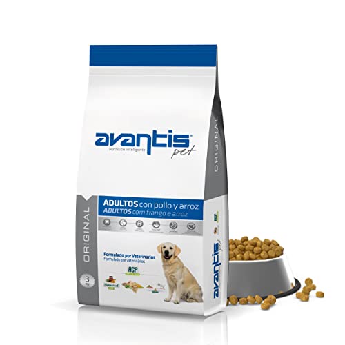 Avantis Pet Original - Futter für Erwachsene Hunde mittlerer und großer Rassen, 3 kg, 100% komplettes und ausgewogenes Futter - Sehr ernährungsphysiologisch mit Huhn und Reis von Avantis Pet Nutrición Inteligente
