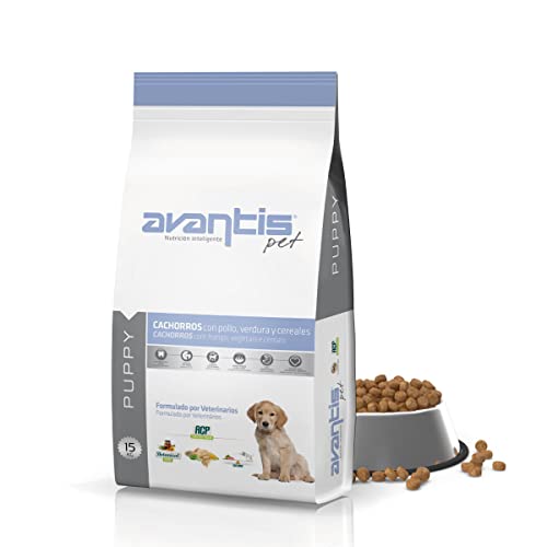 Avantis Pet Welpen - Futter für Hunde Welpen jeder Rasse, 15 kg, geeignet für Schwangere und stillende Mütter, sehr verdaulich mit Huhn, Gemüse und Getreide von Avantis Pet Nutrición Inteligente
