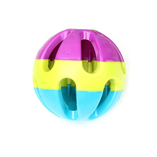 Avejjbaey Hundespielzeug, interaktiver Trainingsball mit Klingeln im Inneren, 7,6 cm, bunt, Kunststoff, hohl, für große Hunde, interaktives Hundespielzeug von Avejjbaey
