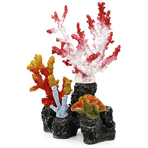 Avejjbaey Polyresin-Korallenornamente, Aquarium-Dekoration, 22,6 x 10,9 x 27,7 cm, künstliche Koralle, Dekoration für Aquarien, Korallendekoration, groß, klein von Avejjbaey