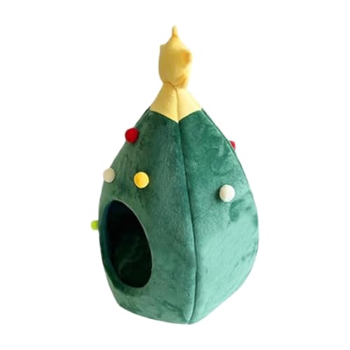 Avejjbaey Weihnachtsbaum-Katzenbett für kleine Hunde und Katzen, warmes Plüsch-Rückzugshaus für den Innenbereich mit abnehmbarem Avejjbaey Weihnachtsbaum-Katzenbett für kleine Hunde und Katzen, warmes Plüsch-Rückzugshaus für den Innenbereich mit abnehmbarem von Avejjbaey