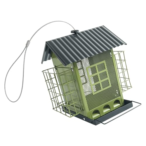 Avejjbaey Wetterfeste Outdoor Vogel Fütterungsstation Doppelhaus Metallkonstruktion Für Outdoor Vogelhäuschen Mit Großer Kapazität. Avejjbaey Wetterfeste Outdoor Vogel Fütterungsstation Doppelhaus Metallkonstruktion Für Outdoor Vogelhäuschen Mit Großer Kapazität. von Avejjbaey
