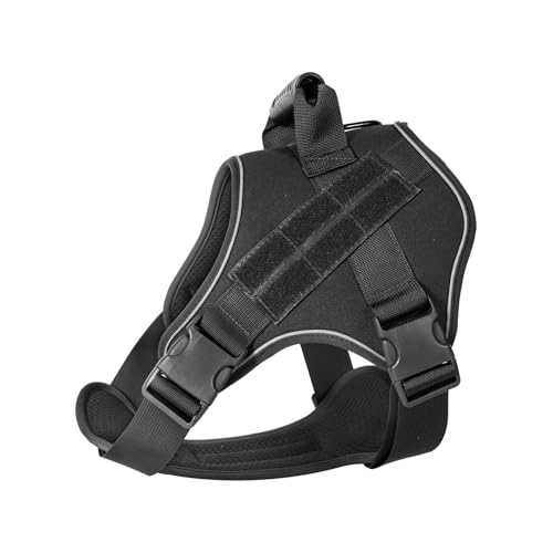 Bequemes Hundegeschirr, taktisches Design, Weste, verstellbarer Riemen, sichere Kontrolle für tägliche Spaziergänge, Wandern, Camping, verstellbares Hundegeschirr zum Wandern von Avejjbaey