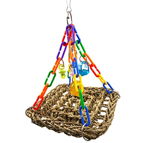 Vogelschaukel Papageienkäfig Spielzeug Schaukel zum Aufhängen zum Spielen für Aras lila und blaue Matte für kleine Vögel als Käfigdekoration Schaukel Spielset von Avejjbaey