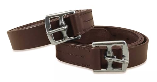 Avon Equine Steigbügel Leder Schwarz & Braun (116,8 cm bis 142,2 cm) (56 Zoll, Dunkelbraun) von Avon Equine