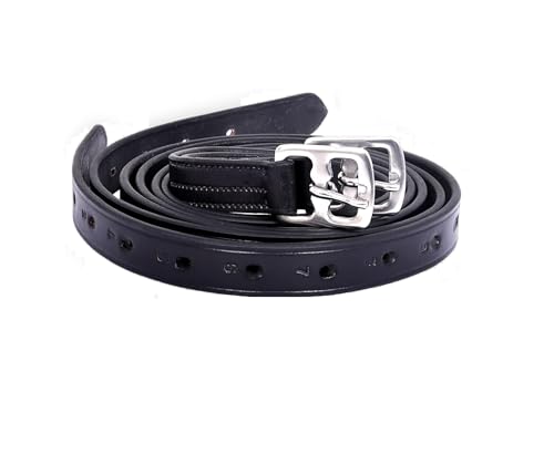 Avon Equine Steigbügel Leder Schwarz & Braun (116,8 cm bis 152cm) (60 Zoll, Schwarz) von Avon Equine