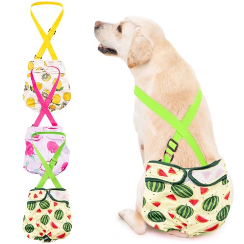 Avont 3 Stück Wiederverwendbare Hundewindeln, Hochsaugfähige, waschbare und umweltfreundliche Damenbinden Höschen für weibliche Haustiere - Obst Pattern Avont 3 Stück Wiederverwendbare Hundewindeln, Hochsaugfähige, waschbare und umweltfreundliche Damenbinden Höschen für weibliche Haustiere - Obst Pattern von Avont